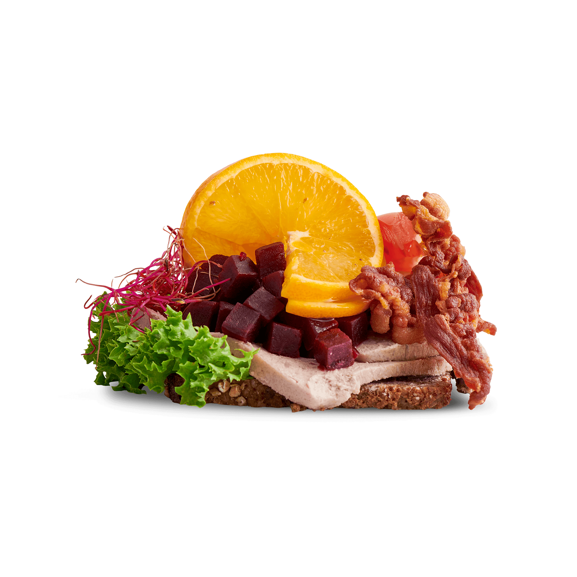 Peberspegepølse med remoulade, tomat & ristede løg